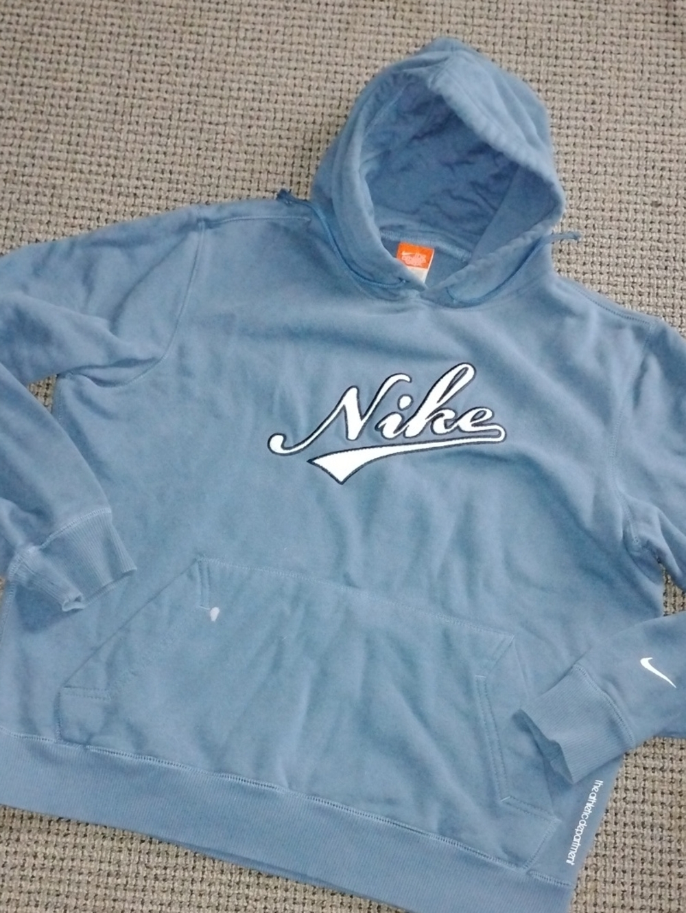 Nike Men’s Light Blue Crewneck Hoodie with Script Logo 2013